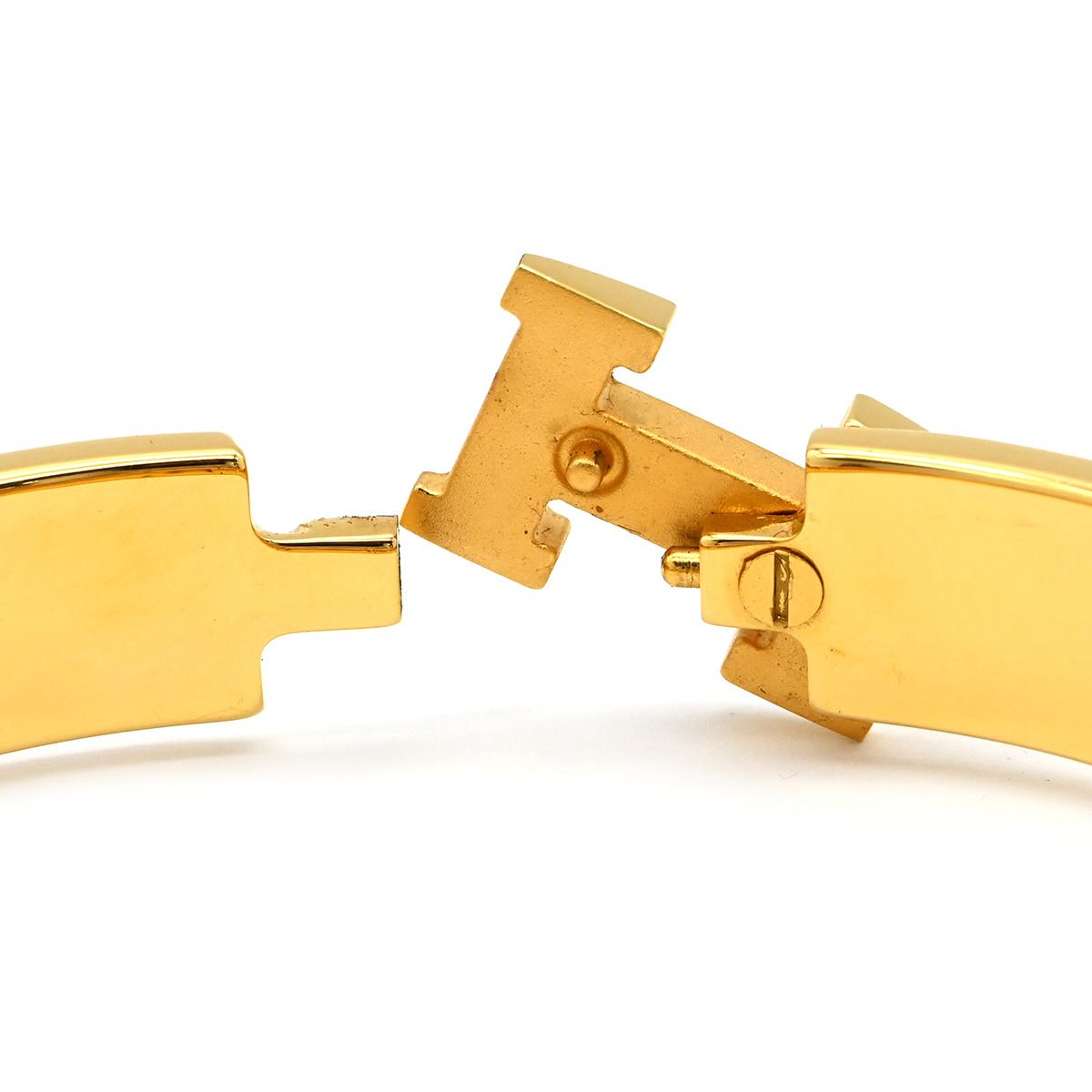 美品　破格　エルメス クリッククラック バングル ゴールド オレンジ バイセル公式】エルメス クリッククラック PM 腕輪 Hロゴ