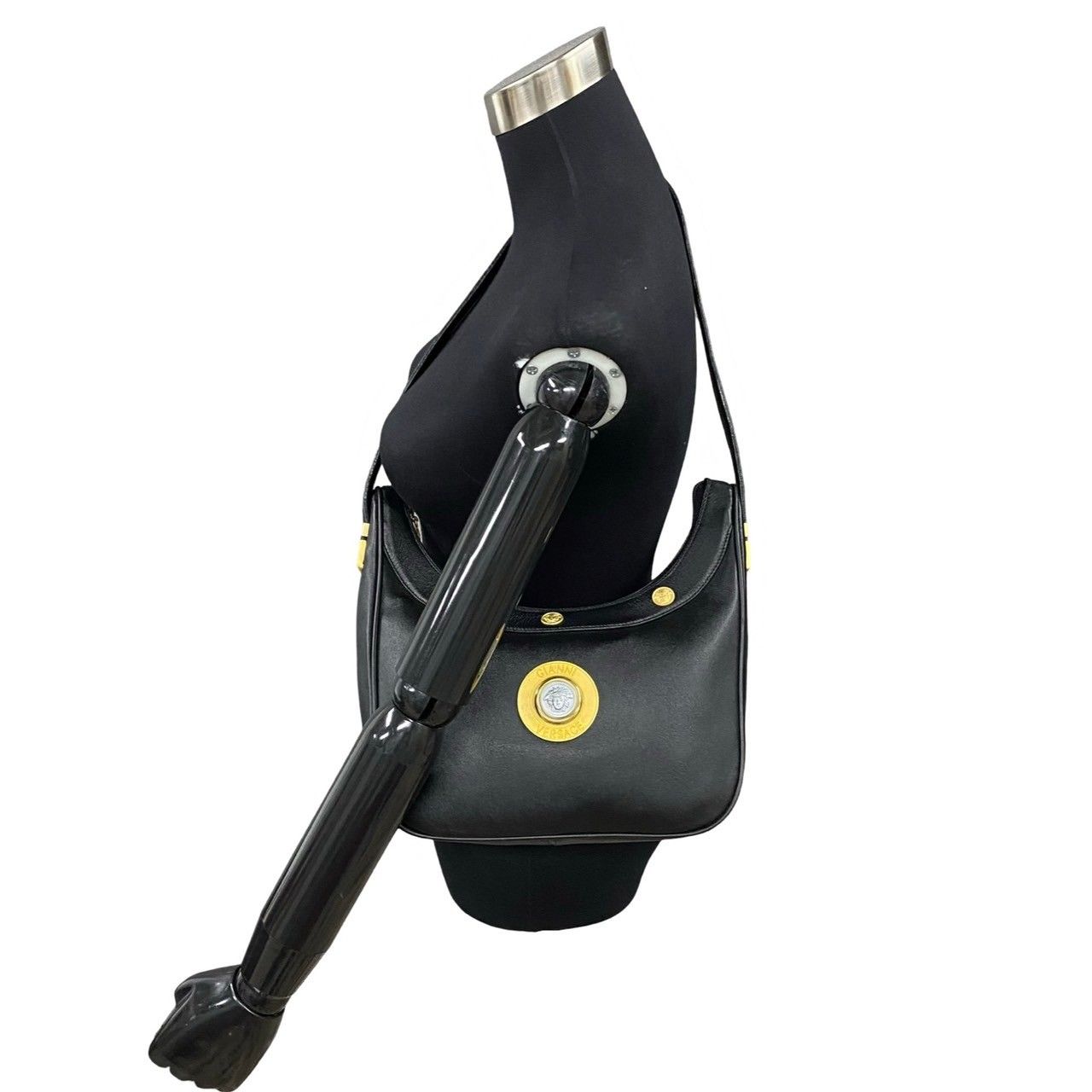 極美品 ヴェルサーチ メデューサ 金具 レザー セミ ショルダーバッグ