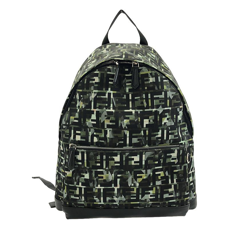 【美品】  FENDI / フェンディ | NYLON STAMP CAMOUFF リュック バックパック | NERO+MULTI/SILVER | メンズ 美品】 FENDI / フェンディ | NYLON STAMP CAMOUFF リュック バック