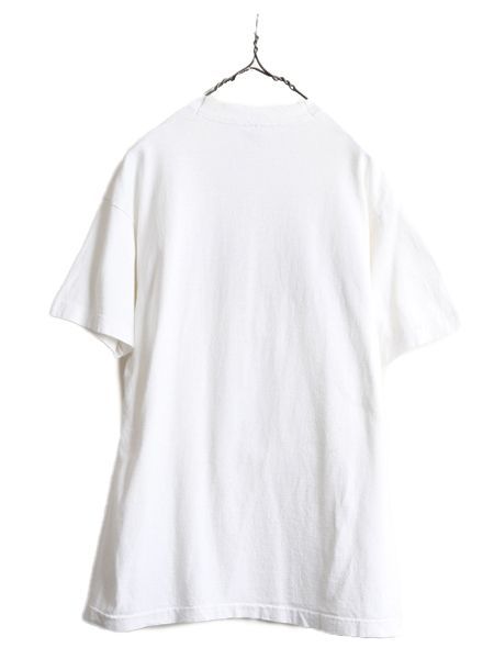 80s ジョーク イラスト プリント Tシャツ L アニマル アート 当時物 白