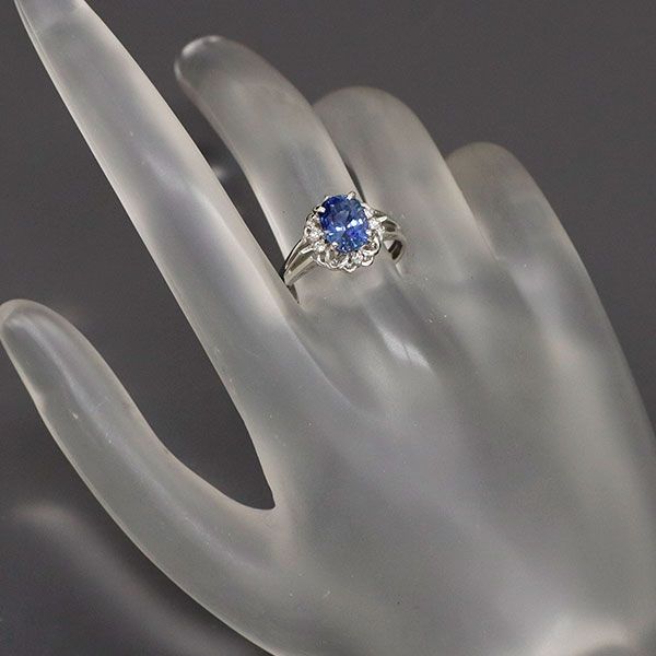 Pt900 サファイア ダイヤモンド リング 2.43ct D0.10ct - メルカリ 
