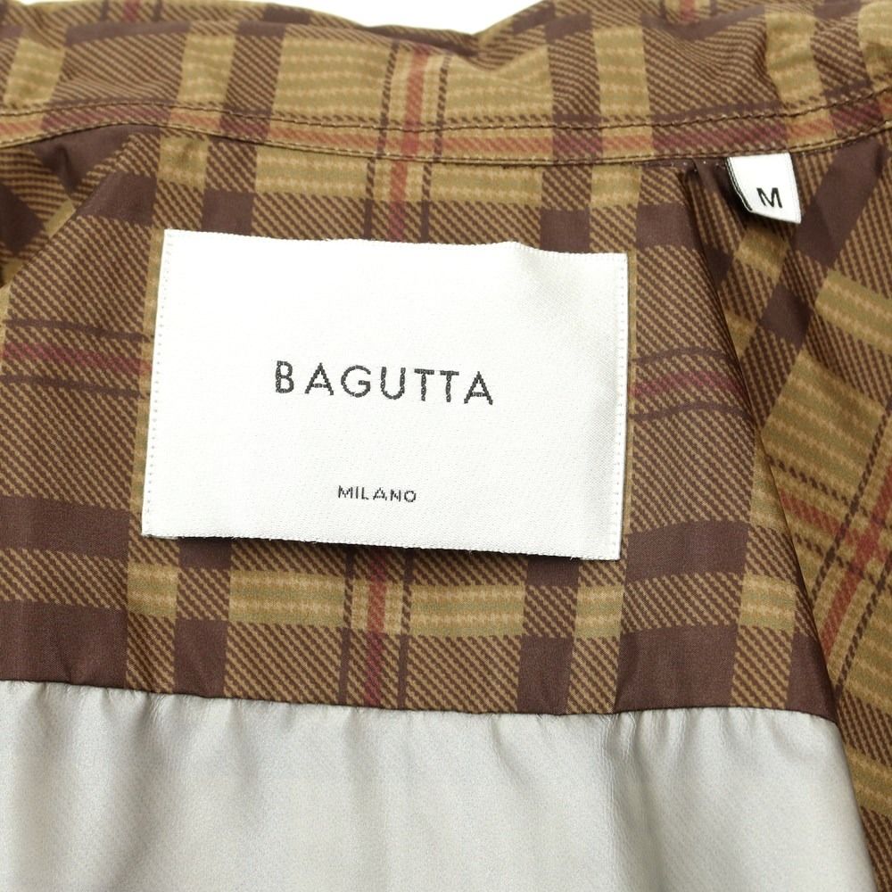 【新品アウトレット】バグッタ Bagutta ポリエステル チェック ジップアップ シェルジャケット ベージュxオリーブxダークブラン【サイズM】【メンズ】