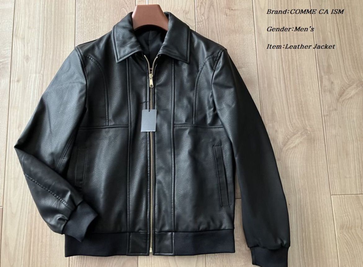 新品 COMME CA ISM MEN コムサイズム エコレザー ライダース