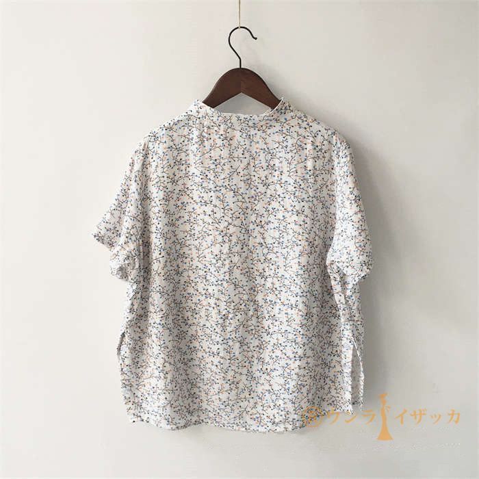 綿 ガーゼ シャツ ブラウス Tシャツ レディース 夏 春 ガーゼシャツ 2重ガーゼ 花柄 立ち襟 トップス 半袖 ゆったり 無地 コットン1 楽天市場】ガーゼ シャツ 2重ガーゼ シャツブラウス レディース