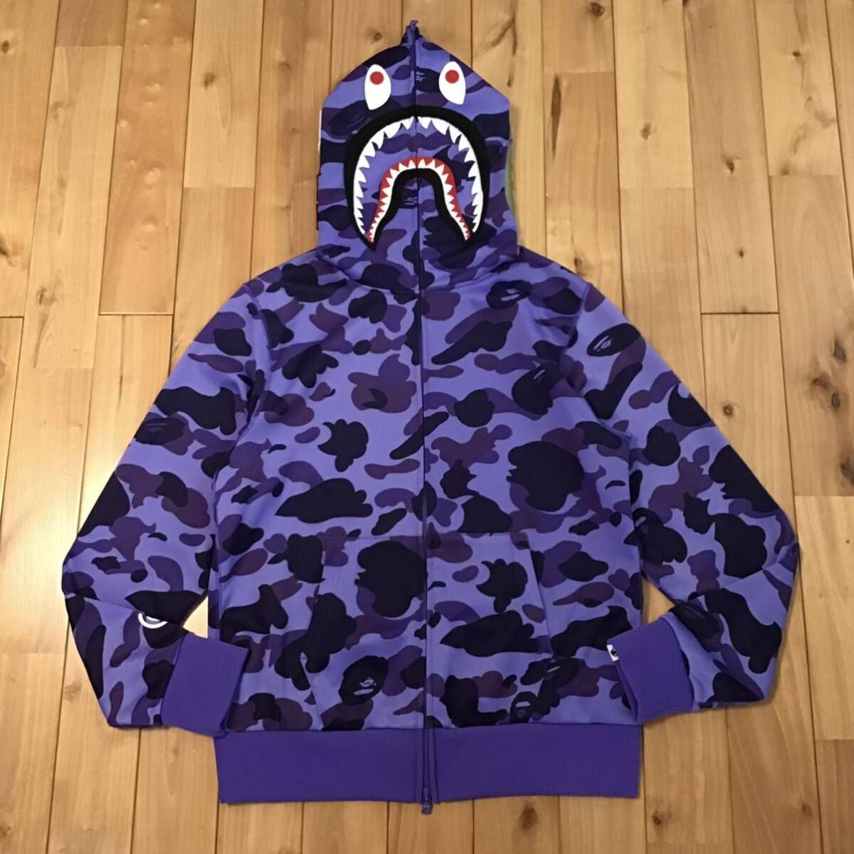 Purple camo ジャージ シャーク パーカー Mサイズ Jersey shark full zip hoodie a bathing ape  BAPE エイプ ベイプ 迷彩 - メルカリ