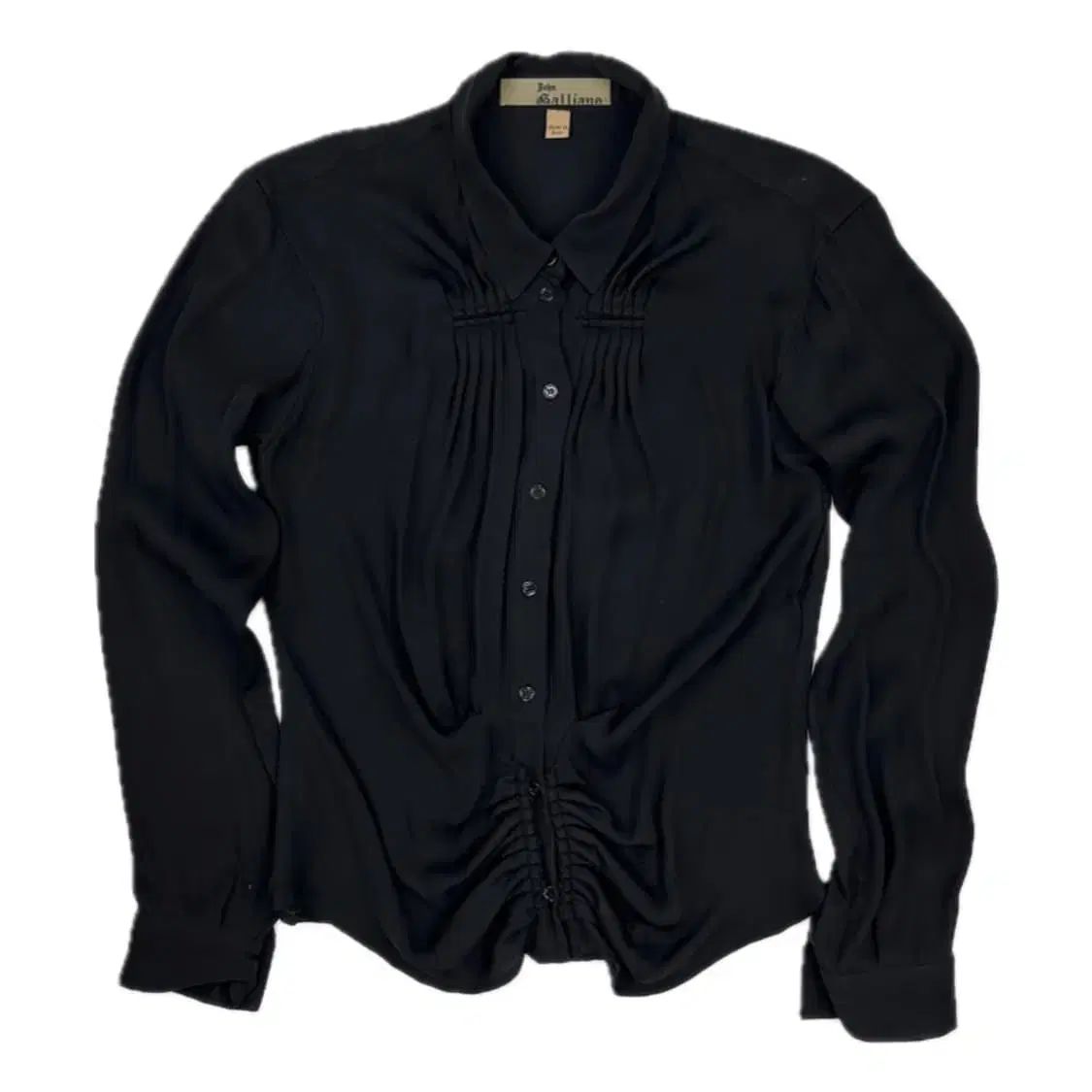 John Galliano ゾーン ガリアーノ シャーリング ディテール ブラウス