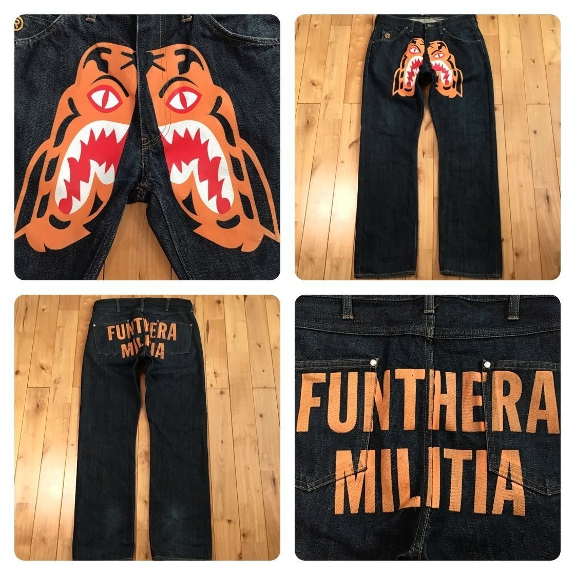 タイガー デニム パンツ Mサイズ a bathing ape BAPE Tiger Denim Pants エイプ ベイプ アベイシングエイプ ジーンズ