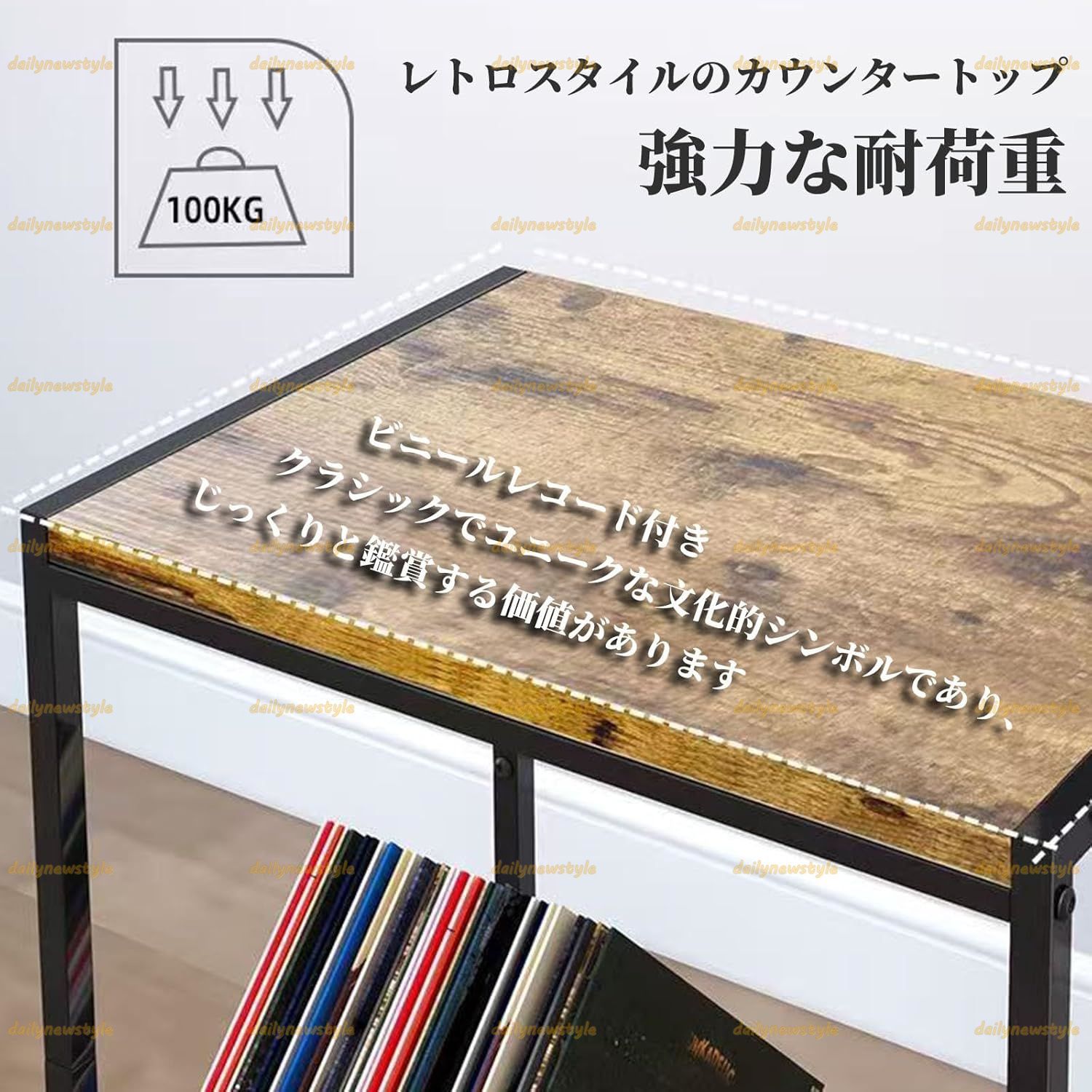 人気推薦◇レコードラック 2段レコードプレーヤースタンド
