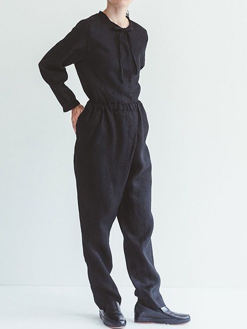 fog linen work フォグリネンワーク MINKE PANTS BLACK ミンケ