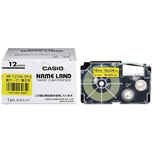 カシオ ネームランドエコテープ(5個入) XR-12YW-5P-E （1点）