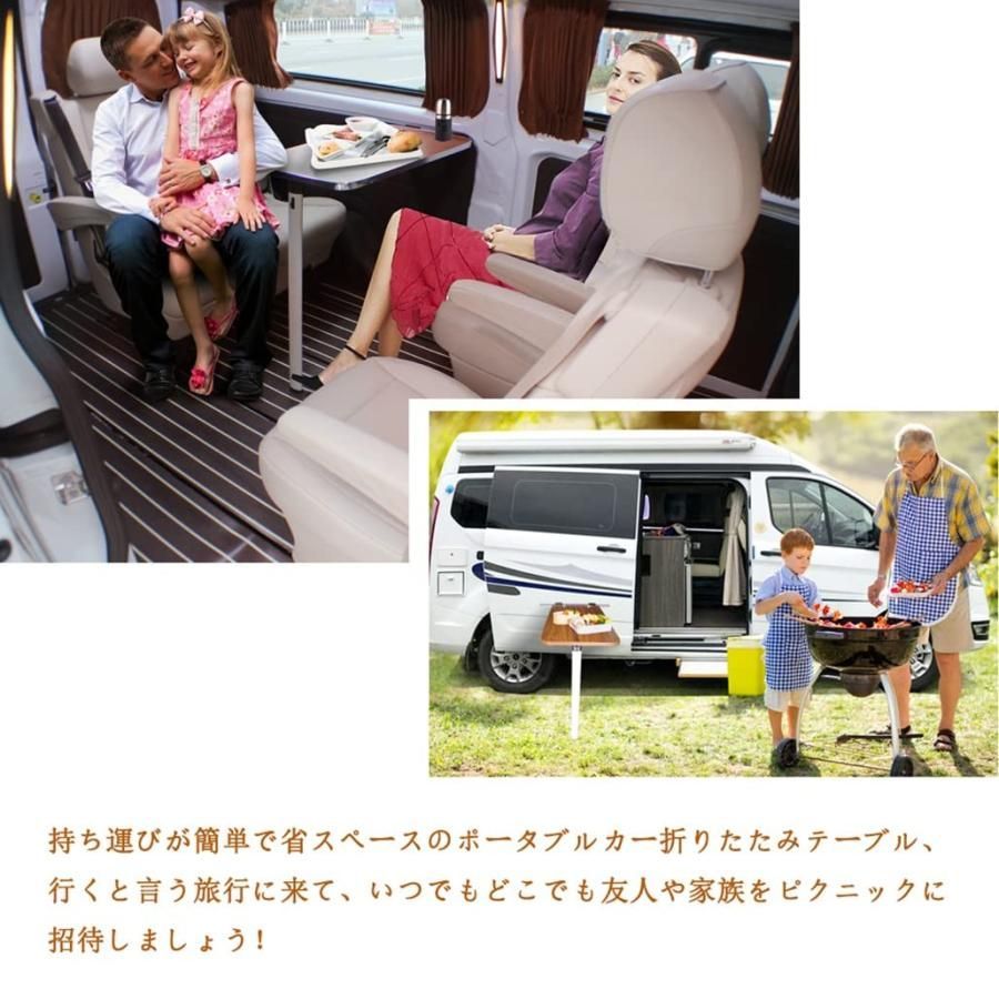 RV折りたたみ式ダイニングテーブル固定クリップと水ガラススロット付き