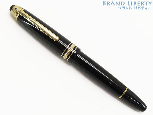 激 モンブラン MONT BLANC マイスターシュテュック ル グラン 146 ユニセフ 万年筆 ブルーサファイヤ入り 2009年製 ブラック ゴールド金具 ペン先14K AU585 105601