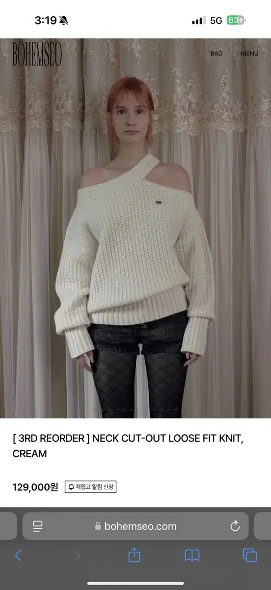 BOHEMSEO(ボヘミアンソウル) NECK CUT ー OUT LOOSE FIT KNIT 