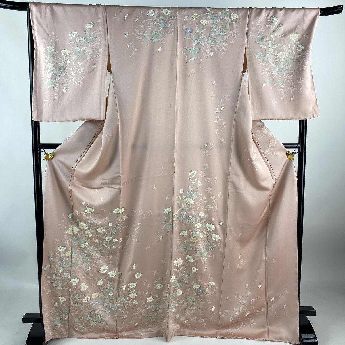 訪問着 身丈170cm 裄丈69cm L 袷 草花 金彩 ピンク 正絹 美品 秀品 【中古】 - メルカリ