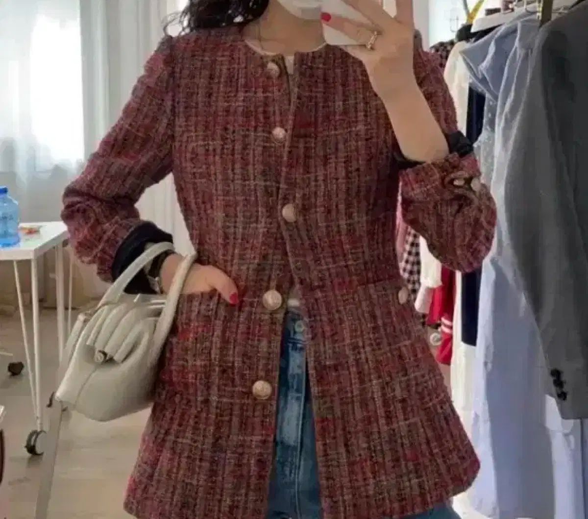 fletta ツイード セットアップ レッド S