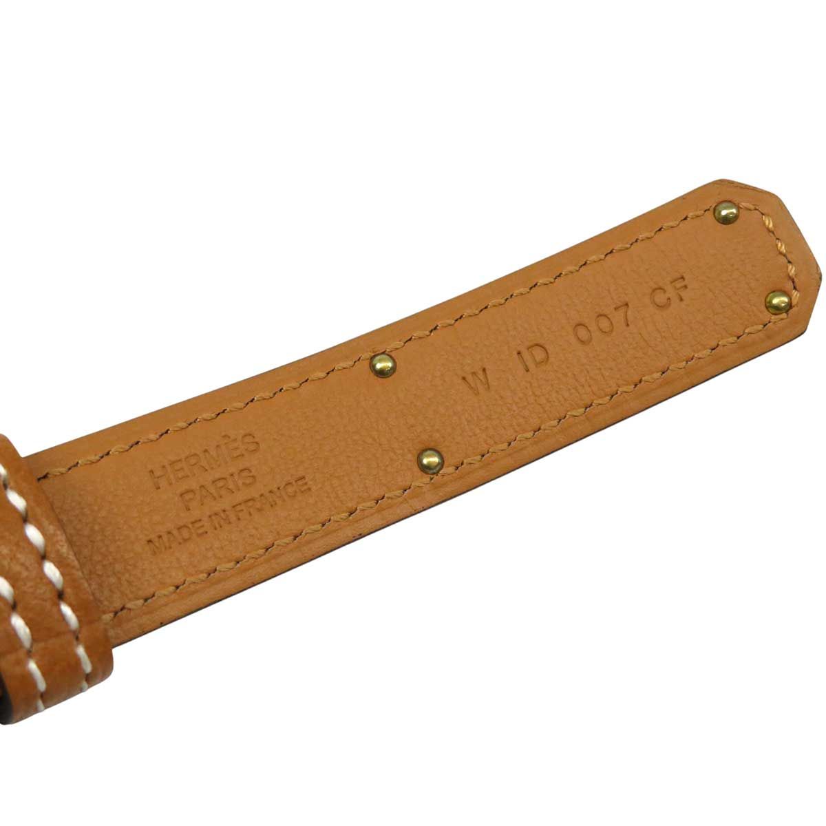 エルメス ケリー ベルト 18 レザー メタル ユニセックス ブラウン