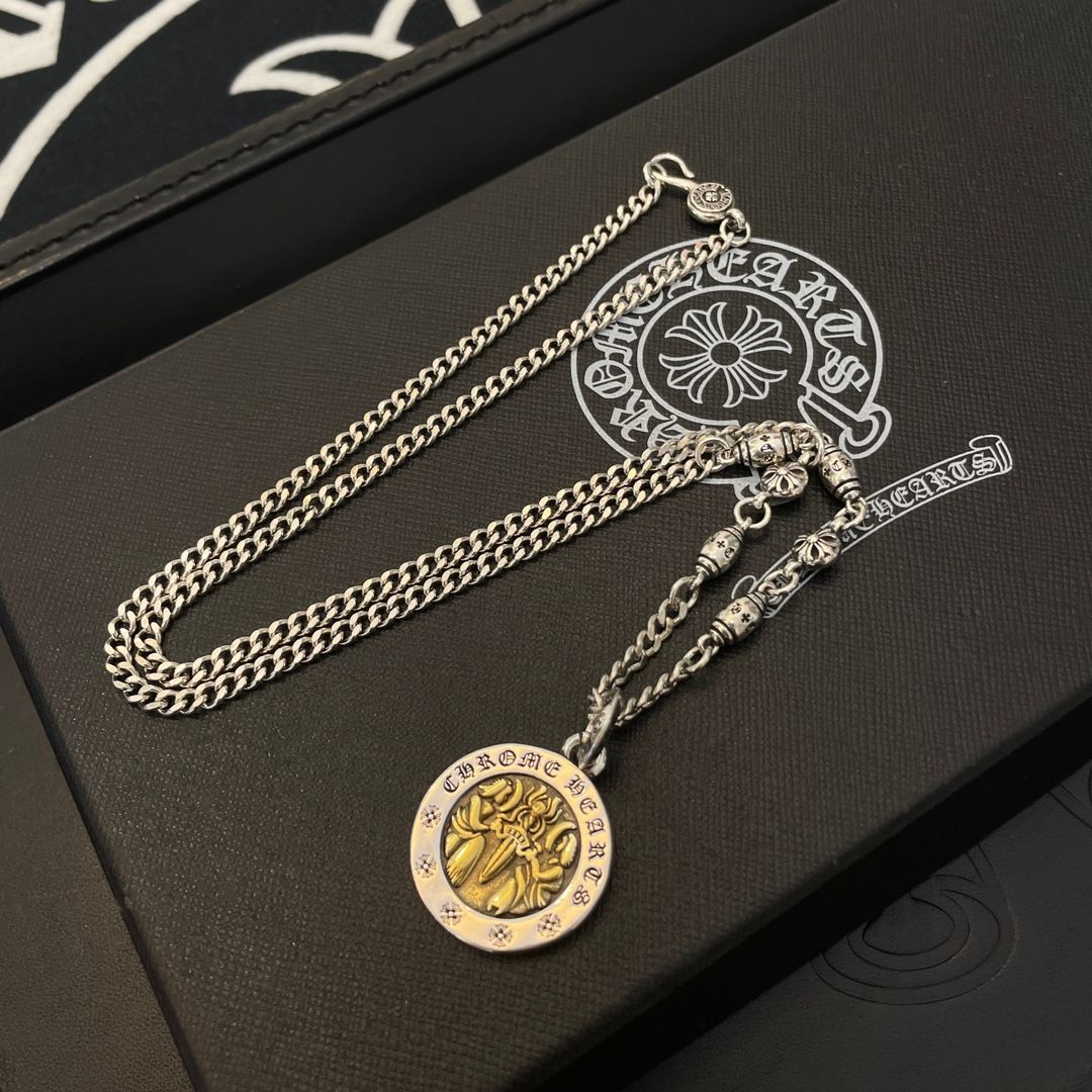 【新品未使用】クロムハーツ（Chrome Hearts）エンジェルメダリオンペンダント ネックレス シルバー