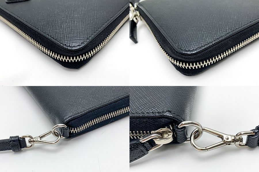 超激安価格で大放出！ PRADA プラダ 2ML051 黒 ブラック サフィアーノ トライアングルロゴ オーガナイザー メンズ ブランド 小物 サイフ 財布