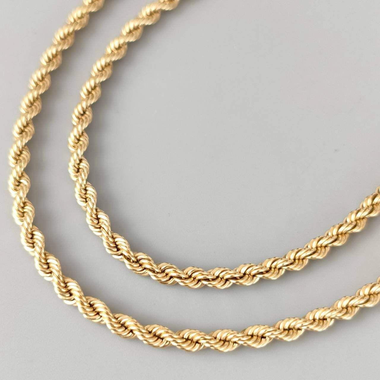 18金 K18 パイプロープチェーン ネックレス 造幣局刻印 メンズ 10.5g 50㎝ D135