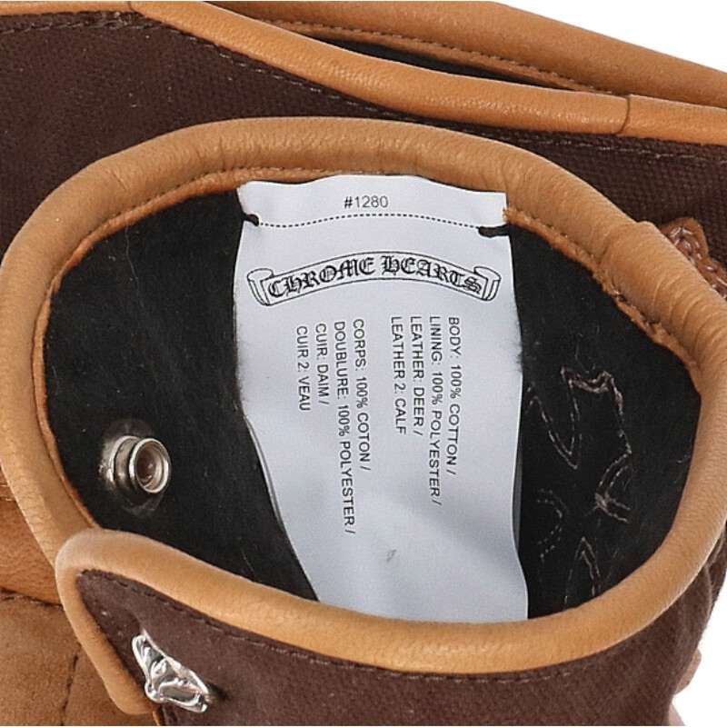  クロムハーツ CHプラスパッチ付きレザーグローブ メンズ S 手袋 小物