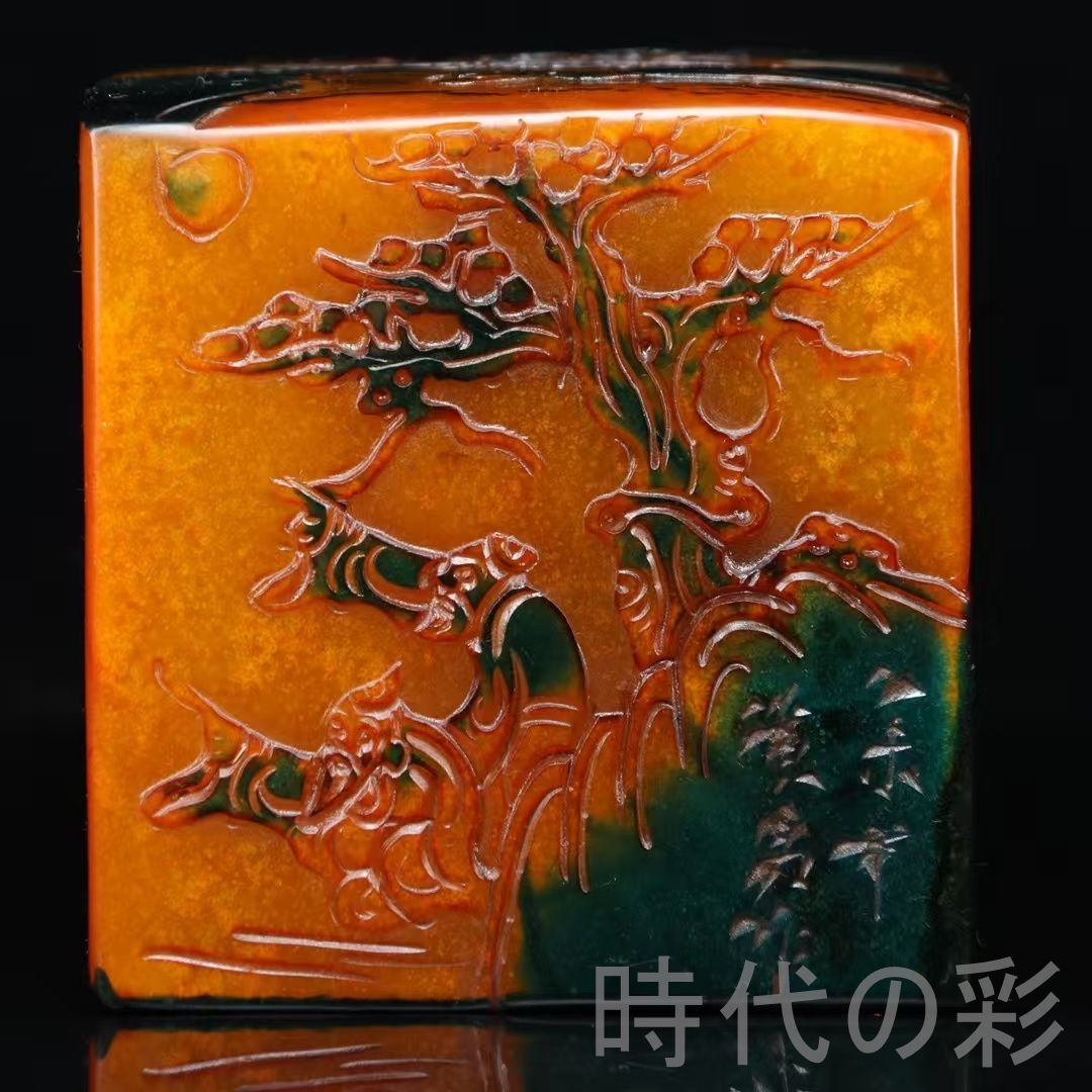 中国古美術 旧蔵 乙未年 篆刻家 黄易作 田黄石 烏鴉皮 博意印章 工芸品