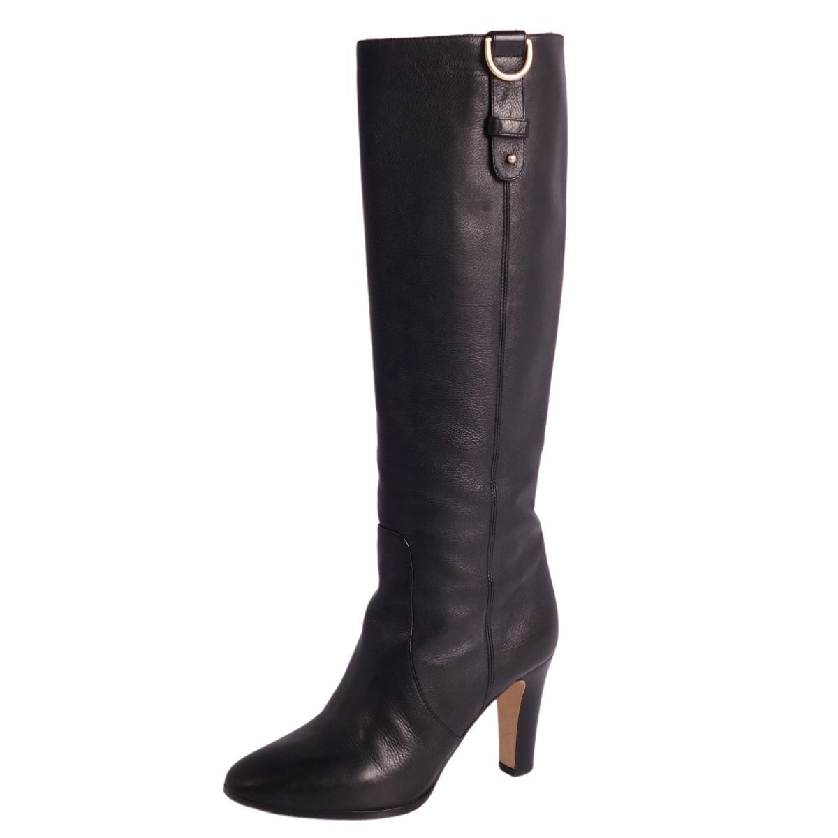 美品 ジミーチュウ JIMMY CHOO ブーツ ロングブーツ レザー ヒール 