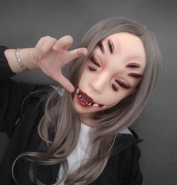 ハーフマスク 口裂け女 Aタイプ 眼球なし 樹脂製 ヘッドロリータ ハーフマスク 口裂け女 Aタイプ 眼球なし 樹脂製 ヘッドロリータ
