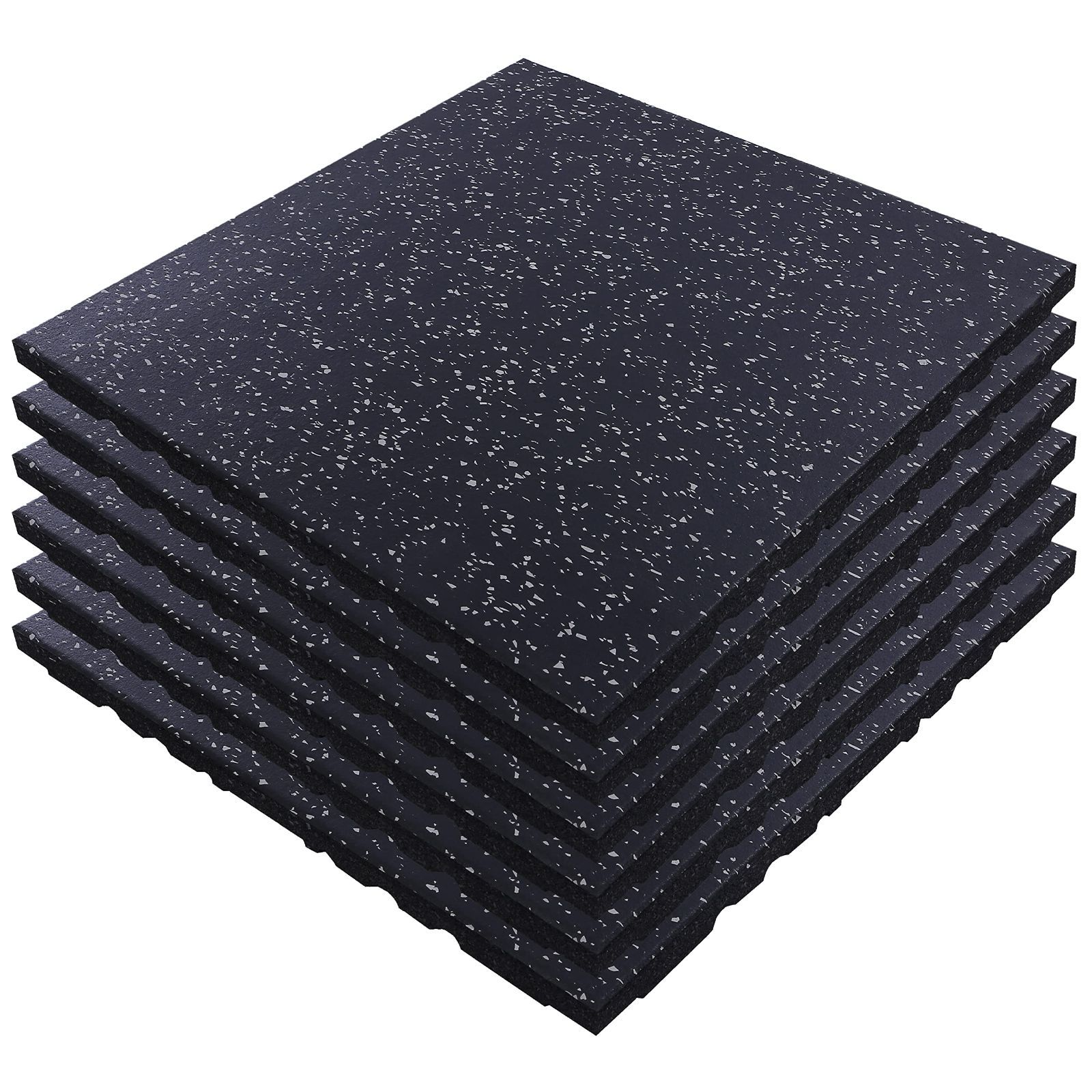 25mm 衝撃吸収モデル ブラックxグレーチップ 50x50cm ラバートレーニングマット 6枚セット ISL
