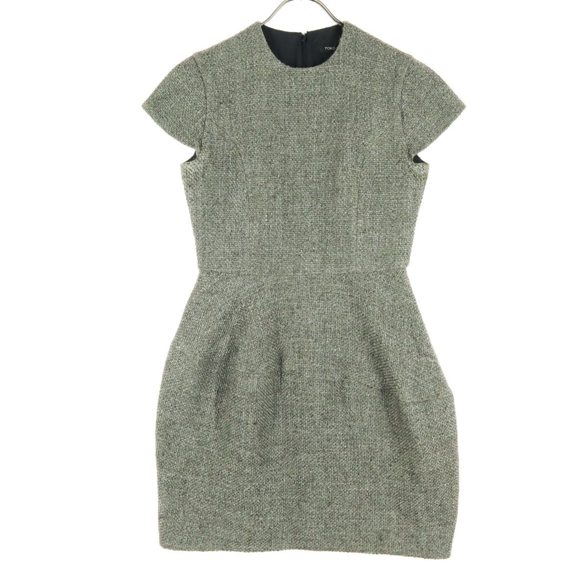 お値下げ⭐️ヨーコチャン ワンピース38 美品 YOKO CHAN 美品 パール装飾 スリットネック ノースリーブ ワンピース