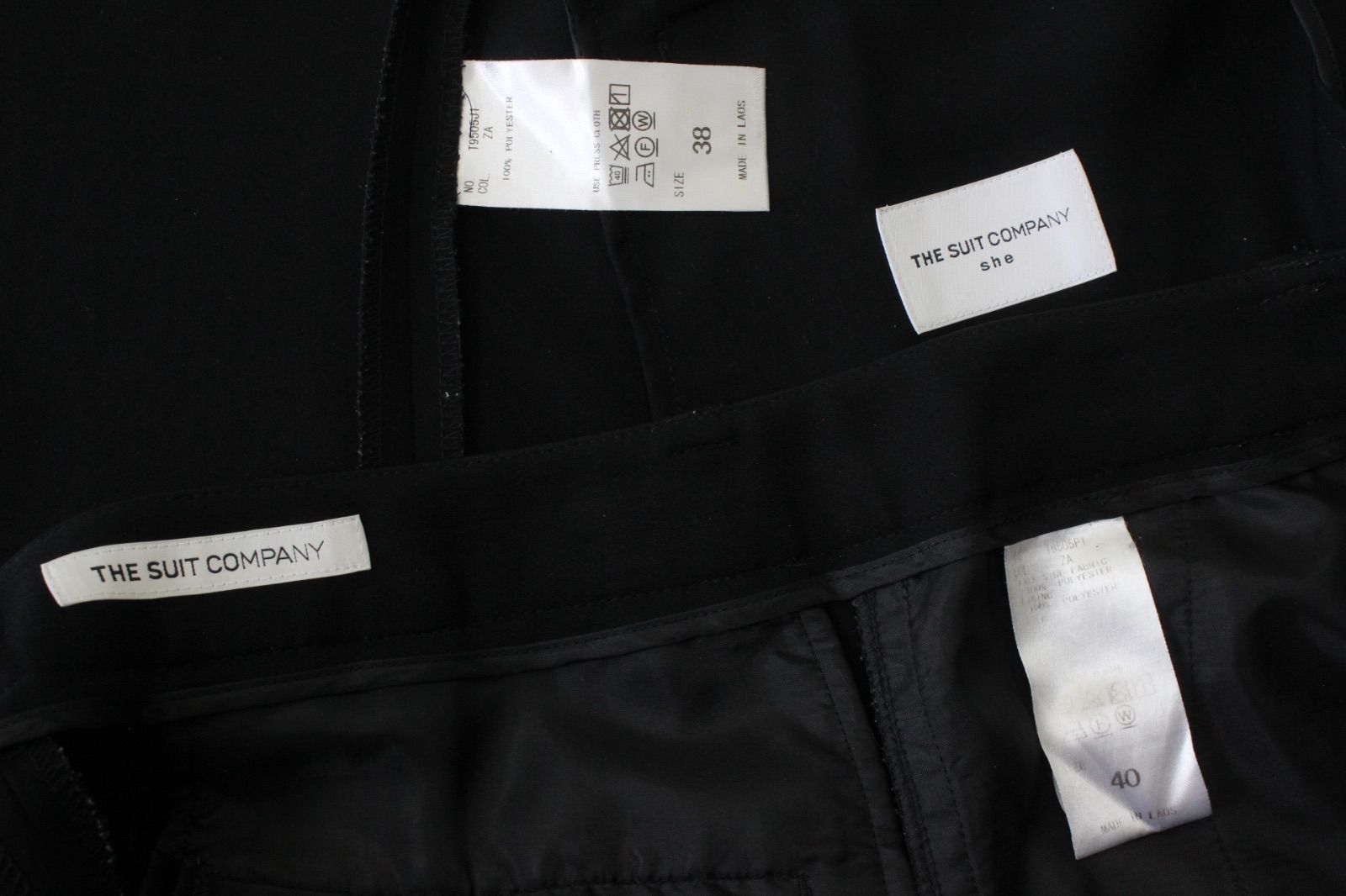 【極美品】THE SUIT COMPANY she パンツスーツ 上M下L THE SUIT COMPANY she セットアップスーツ グレー ストライプ