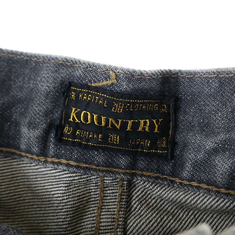 KAPITAL キャピタル 14 oz Black Denim MEXICAN TUXEDO ボーン刺繍 ブラックデニムパンツ グレー EK-1391