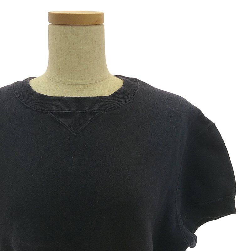 sacai　サカイ　ポンティングスエット×コットン　トレーナー　トップス　黒 sacai サカイ ポンティングスエット×コットン トレーナー トップス 黒