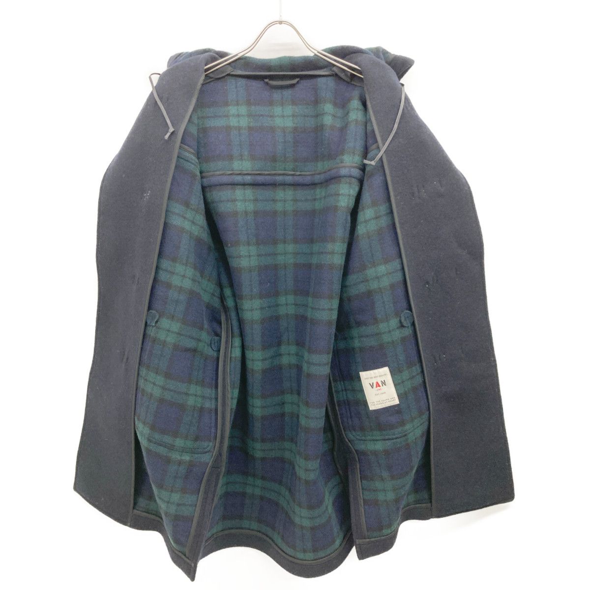 VAN JACKET ヴァンジャケット ﾈｲﾋﾞｰ KW-81504 ｳｰﾙ混 ﾌｰﾄﾞﾛｺﾞ