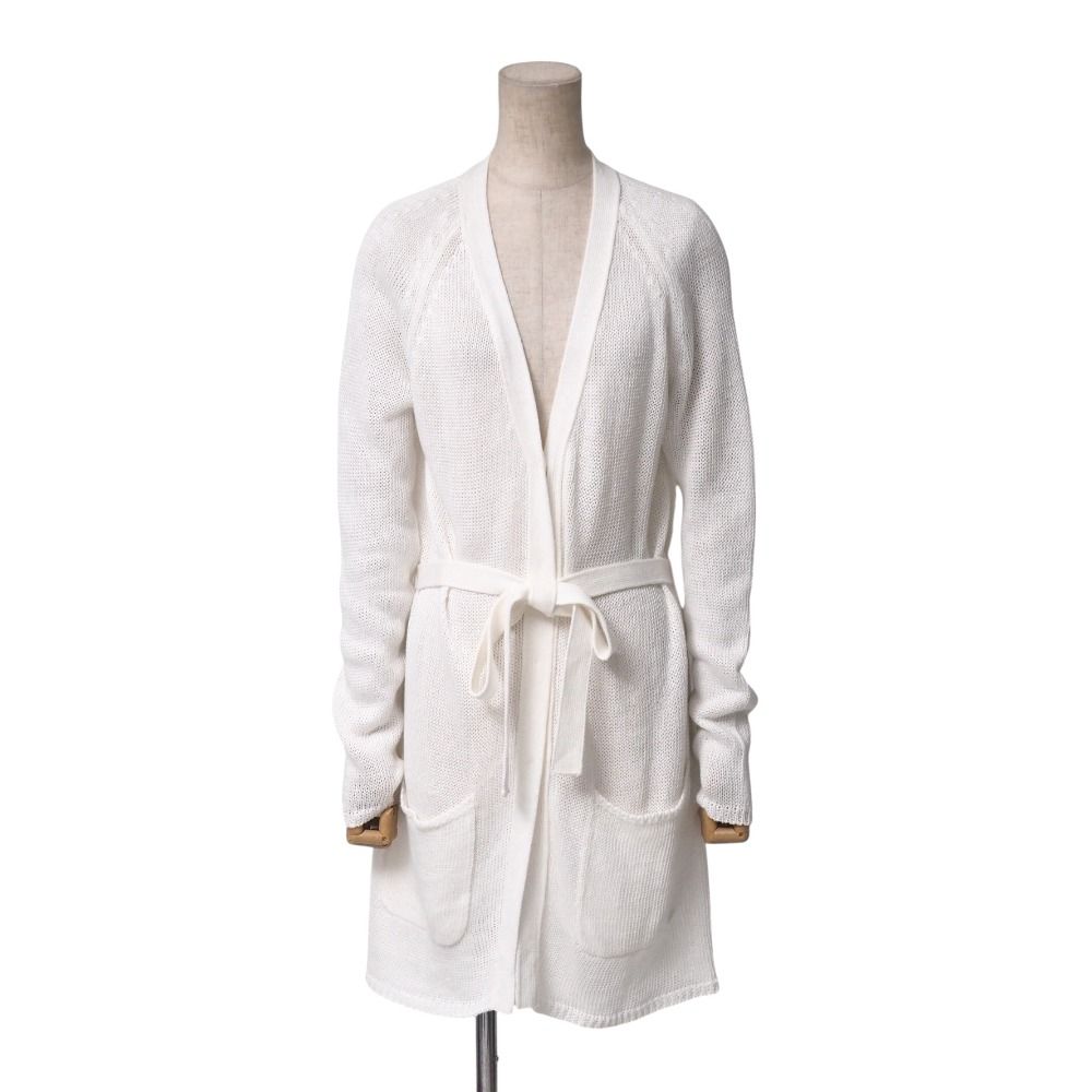 S Max Mara エス マックスマーラ カーディガン サイズM ベルテッド ロング ニット 透かし編み ブランド古着 20250916|RA6091