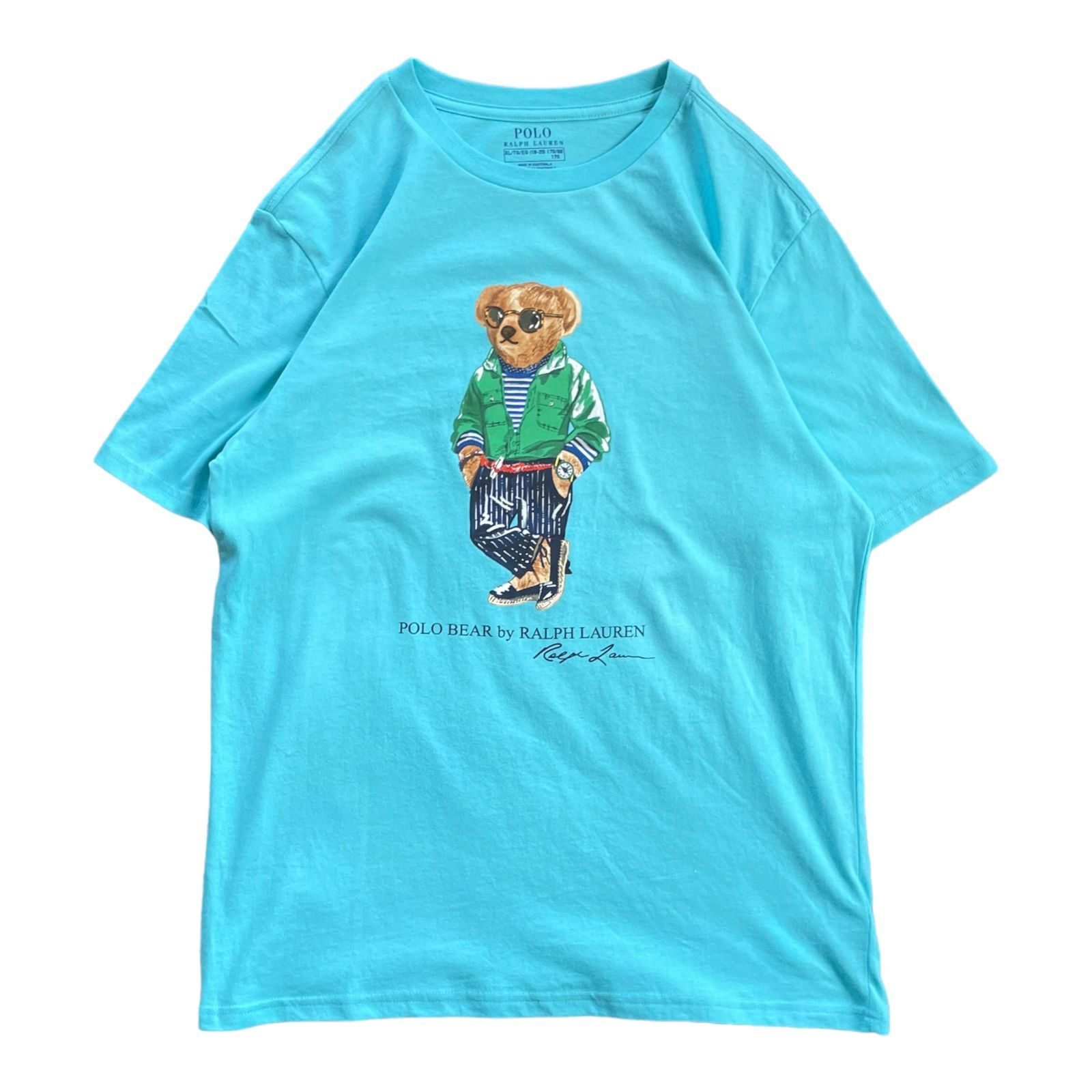 USED】Ralph Lauren ラルフローレン ポロベア Tシャツ 水色系 キッズXL