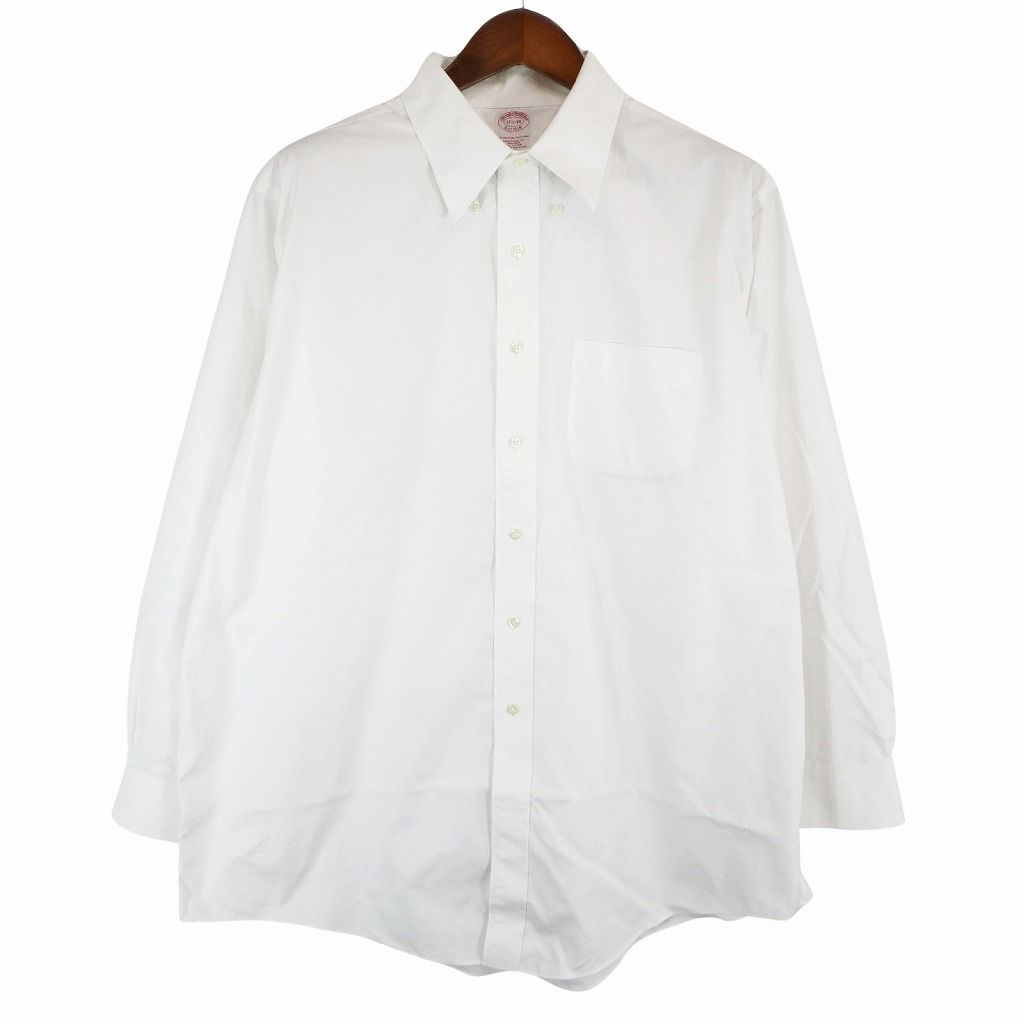 Brooks Brothers ブルックスブラザーズ ボタンダウン 長袖シャツ アメカジ  フォーマル ホワイト (メンズ 17 1/2) O6683 中古 古着
