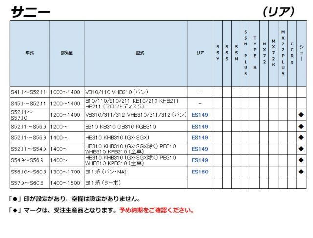 B10_B110_B210_B310_B11系 サニー