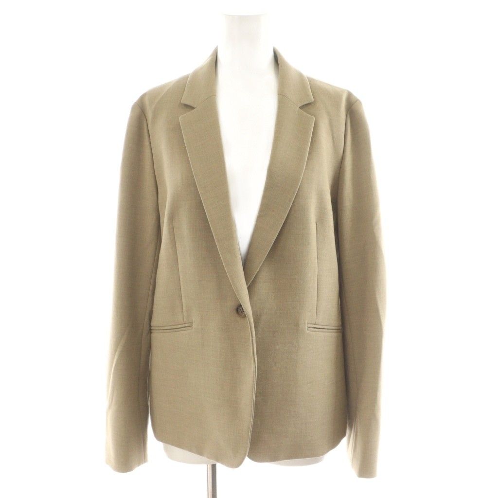 グリーンレーベルリラクシング ユナイテッドアローズ スーツ セットアップ 上下 テーラードジャケット シングル パンツ スラックス 2点セット タック ベルト付き 40 ベージュ 3522-147-1528 3514-147-1848