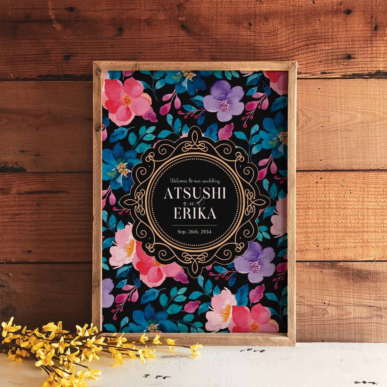 ローズ ロゴ風 ウェルカムボード 結婚式 ウェディング ナチュラル A4