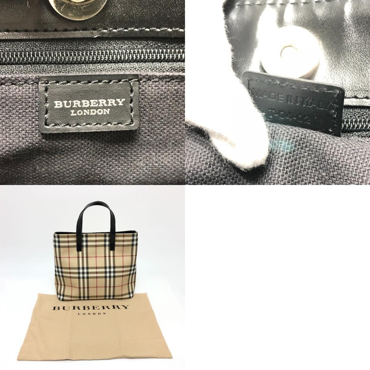 BURBERRY バーバリー ハンドバッグ PVC/レザー - メルカリ