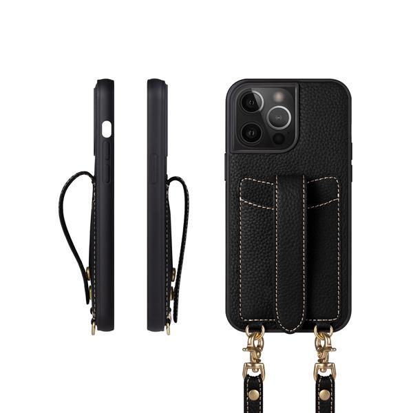 iPhone14ProMax_ブラック【Black】 COGURE コグレ iPhone14ProMax ケース ショルダーストラップ 本革 カード収納 落下防止 耐衝撃 ギフトボックス付き COPGC ブラック【Black】