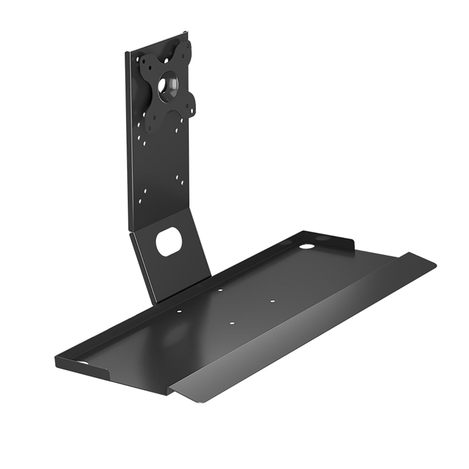C VESAキーボードトレイ冷間圧延スチールコンピューターキーボードとマウスのプラットフォームトレイフェンシング設計プログラムデスクキーボードトレイVESAマウントアタッチメント耐荷重10kg