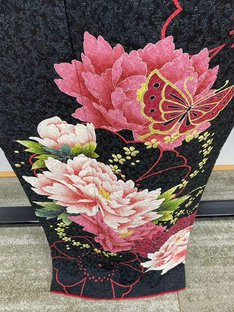 振袖 豪華 銀通し 紋意匠 大輪牡丹 身丈161cm 身幅ゆったりめ MO2802 