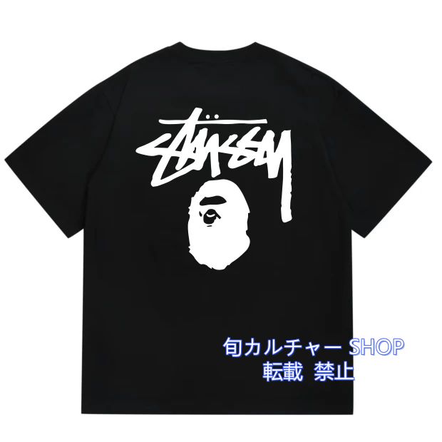 A BATHING APE - STUSSYエイプTシャツBAPEKIDS110cm黒A BATHING