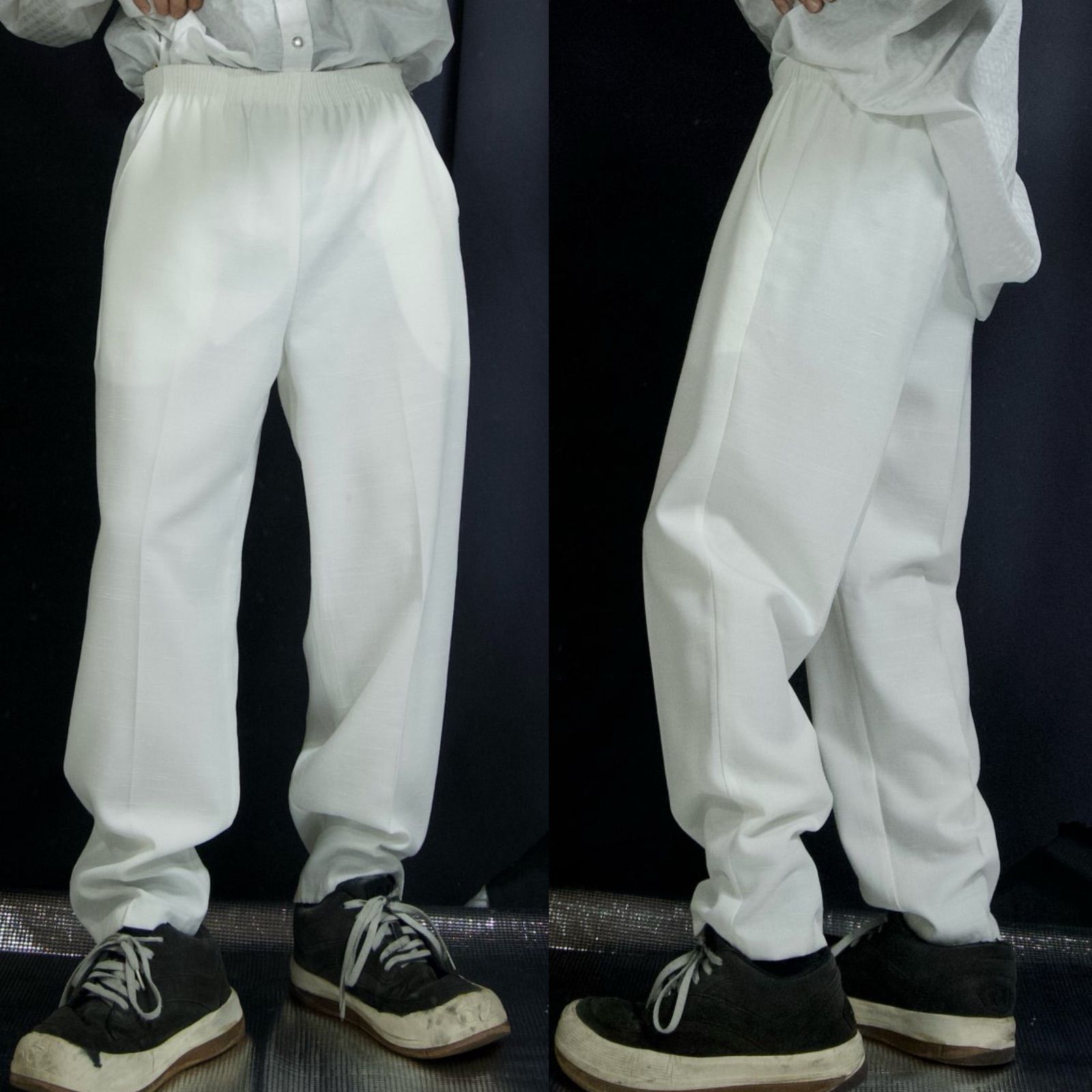 90s BRIGGS Deadstock Oxford×Ripstop Rayon Blend Tapered Center Crease Easy Pants