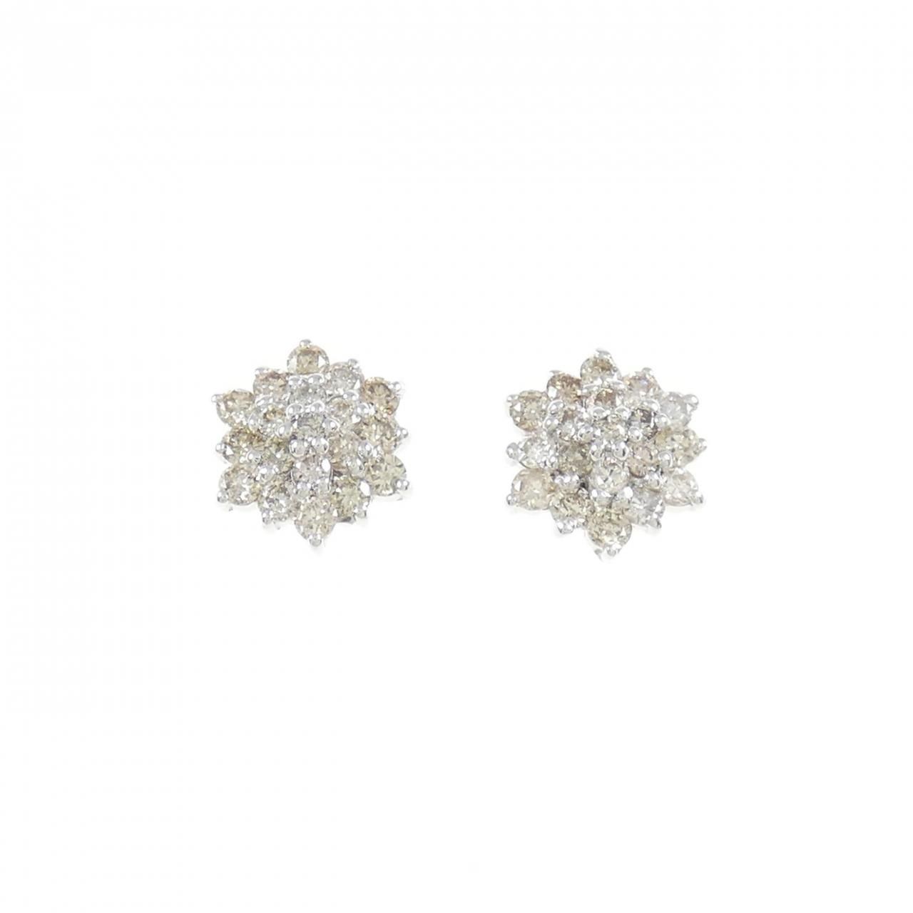 K18WG ダイヤモンド ピアス 0.50CT