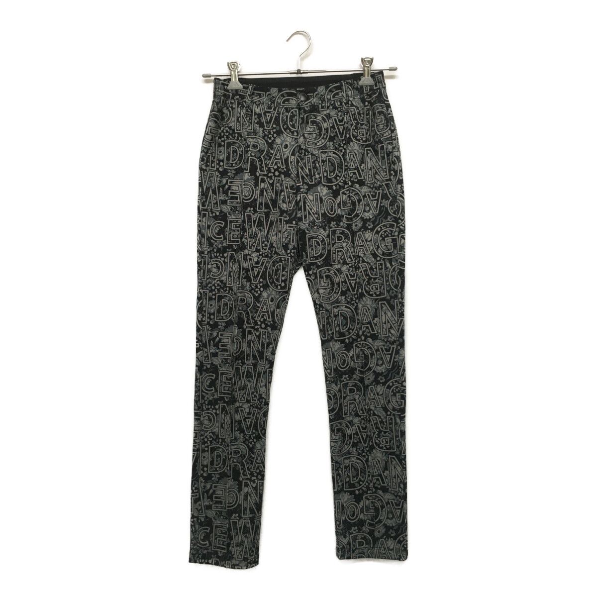  レディース ダンスウィズドラゴン DANCE WITH DRAGON パンツ 2(M) 黒 ブラック ストレッチ ロングパンツ 薄手