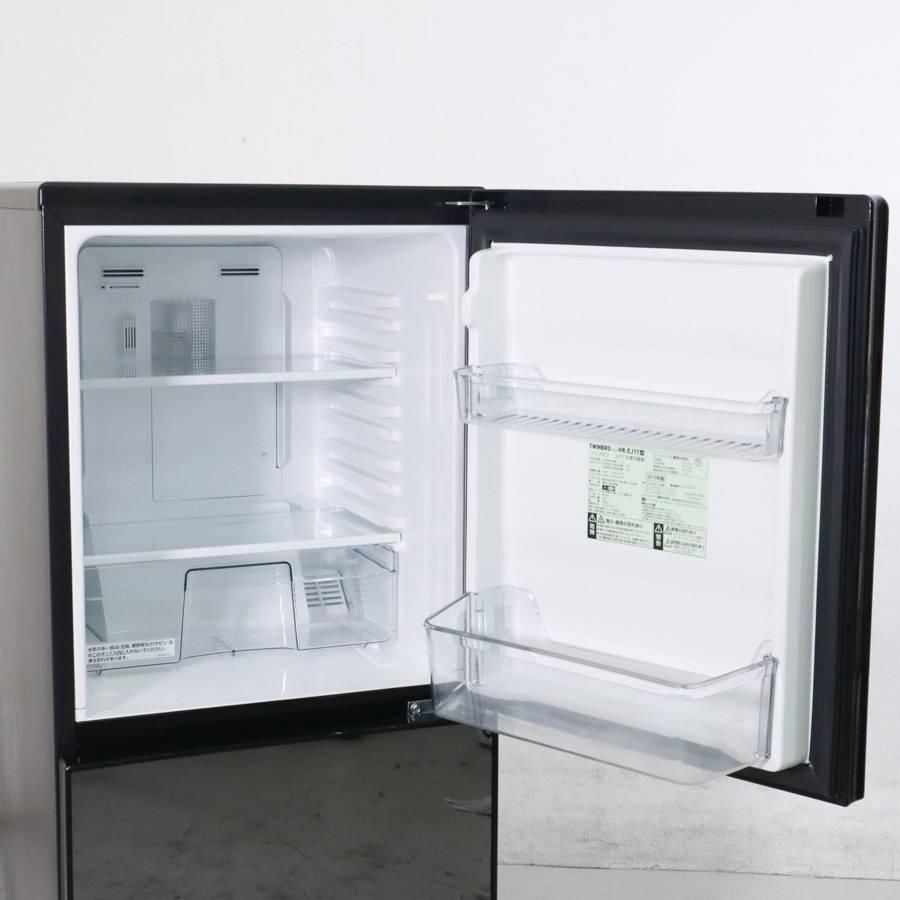 ツインバード 110L 2ドア 冷蔵庫 HR-EJ11 右開き ミラードア 203h12