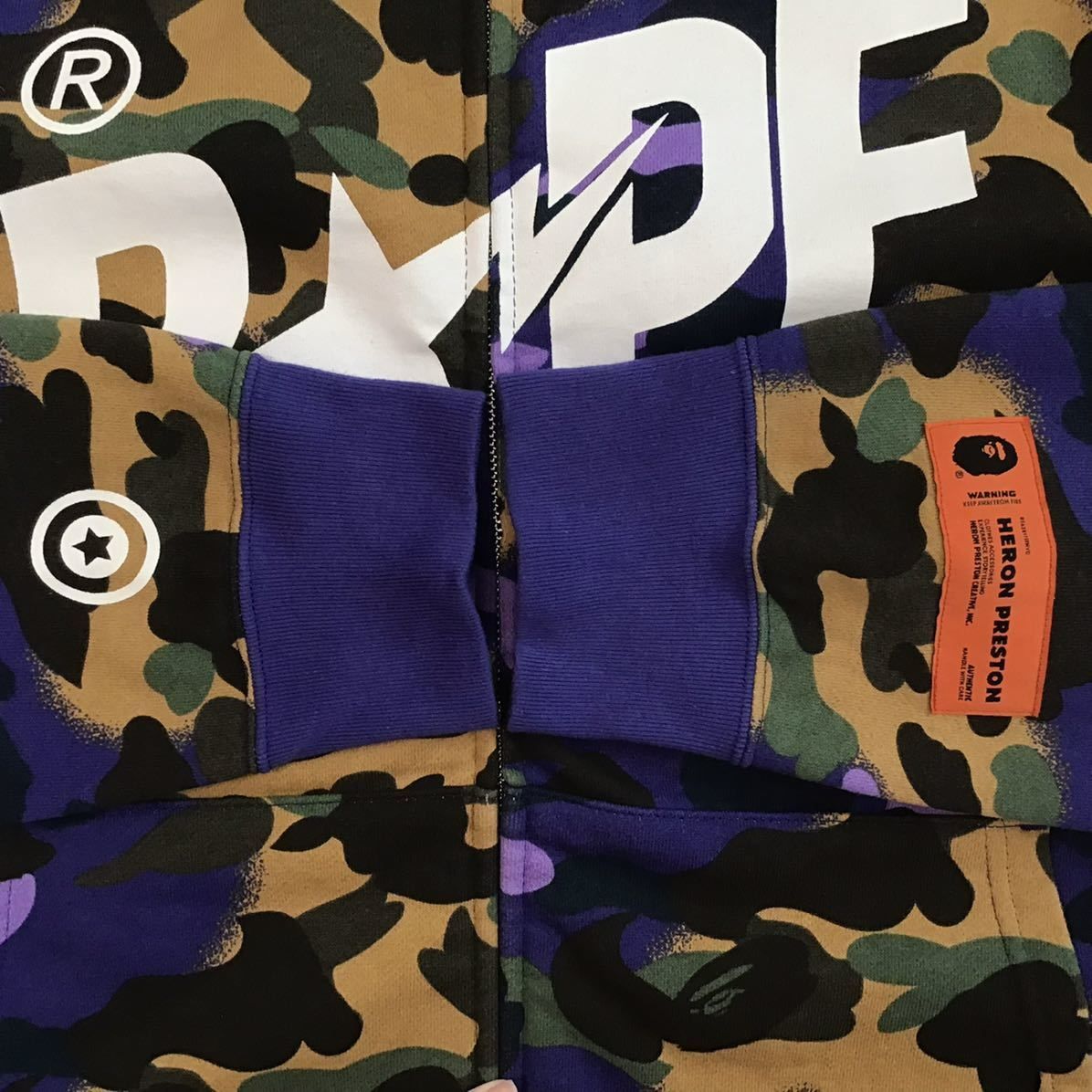 ☆3XL☆ HERON PRESTON × BAPE camo シャーク パーカー shark full zip  