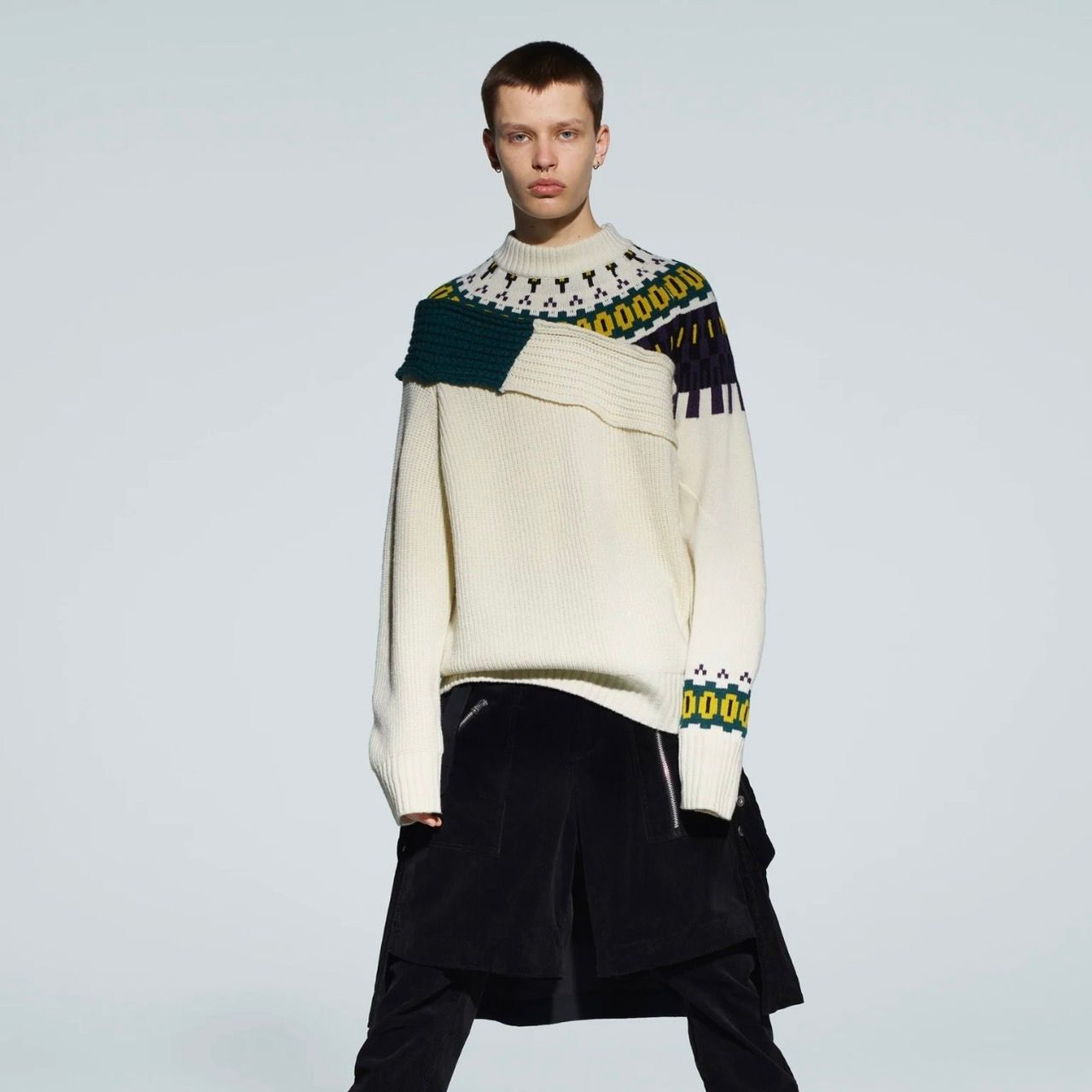 sacai サカイ 21AW ノルディック柄ウールニット 21-02610M 激安 偽物 ...